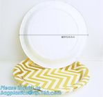 Party supplies, custom printing table rose gold paper biodegradable dinner disposable plate,Compostable Eco Friendly Env