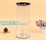 clear PVC PET can for food canning,Customized round clear paint can with tin lid,paint can with tin top &amp; bottom and han