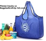 Printing Logo Polyester Handled Foldable Tote Bag With Snap Closure Foldable Bag Pocket Folding Nylon Shopping Bag